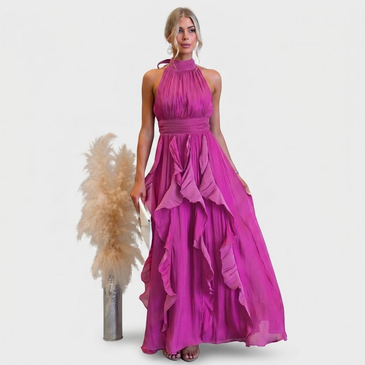 Nora | Gerafftes Maxikleid
