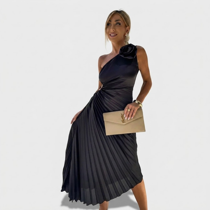 Gabrielle | One-Shoulder geblümtes Maxikleid
