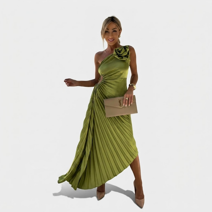 Gabrielle | One-Shoulder geblümtes Maxikleid
