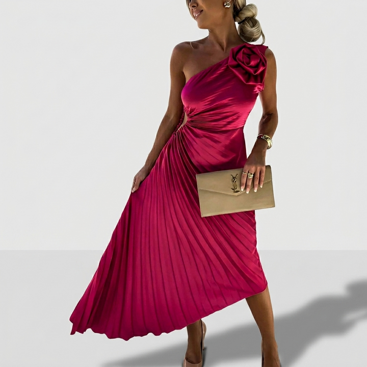Gabrielle | One-Shoulder geblümtes Maxikleid