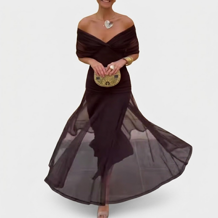 Delphine | Plissiertes Maxikleid
