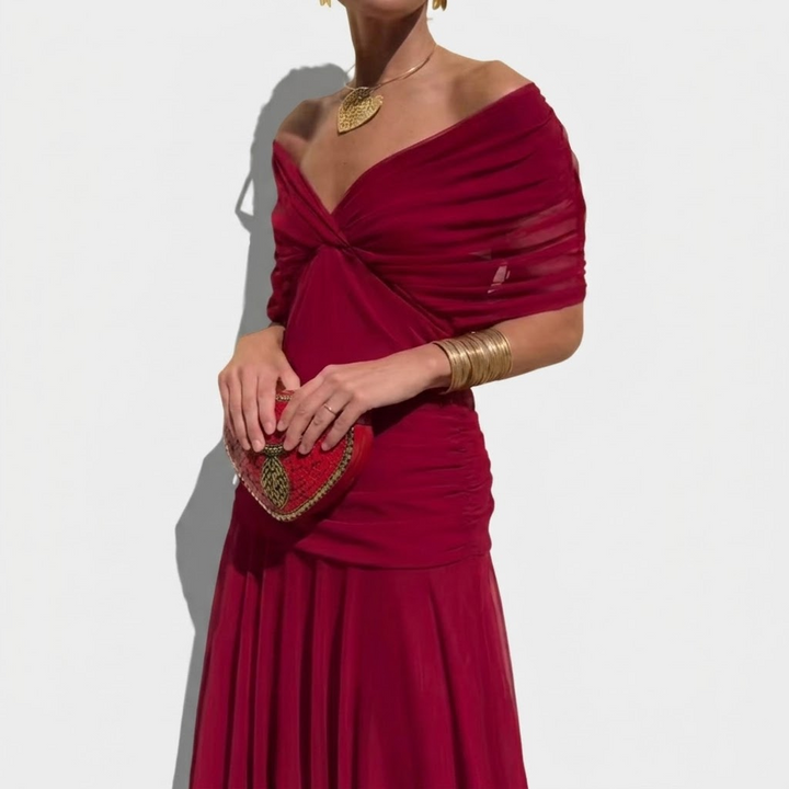 Delphine | Plissiertes Maxikleid