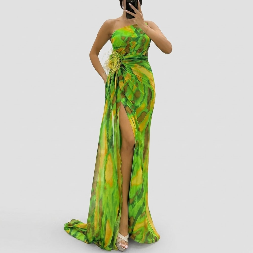 Élodie | Lebhaftes drapiertes Kleid