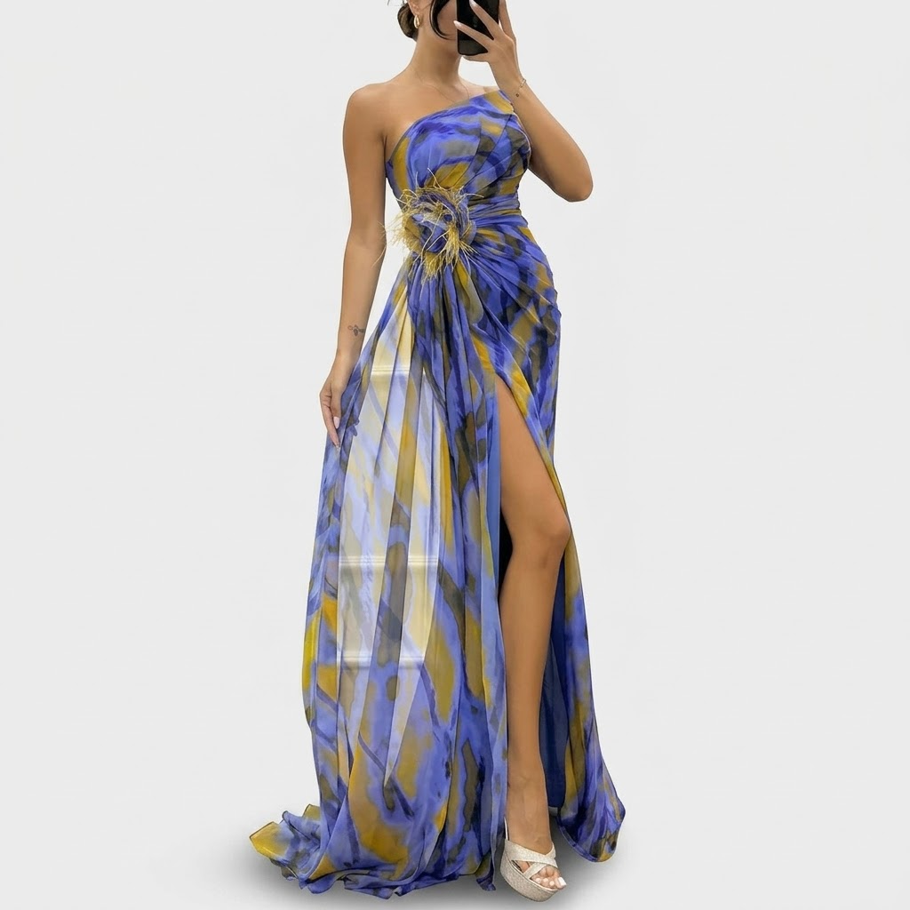 Élodie | Lebhaftes drapiertes Kleid