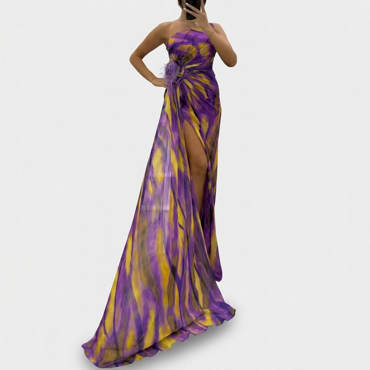 Élodie | Lebhaftes drapiertes Kleid