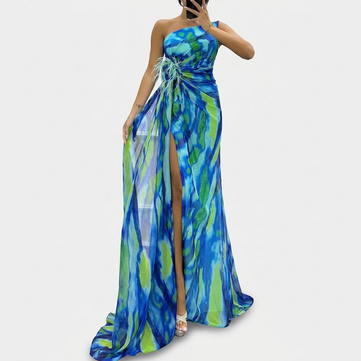 Élodie | Lebhaftes drapiertes Kleid