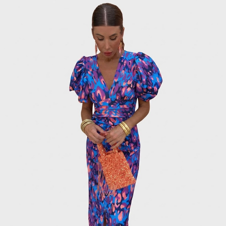 Véronique | Plissiertes Midi-Kleid