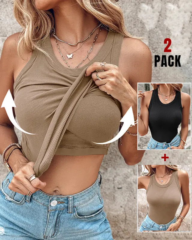 DASHA™ | Komfort eingearbeitetes BH-Tanktop (2er-Pack)