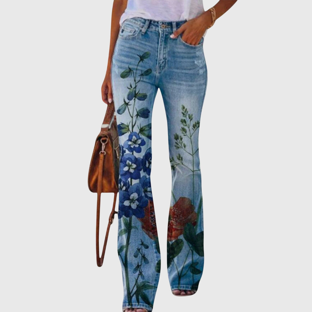 Damenhose mit Blumen