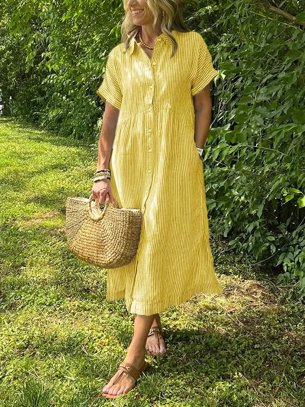 Vanessa - Striped Button-Up Dress