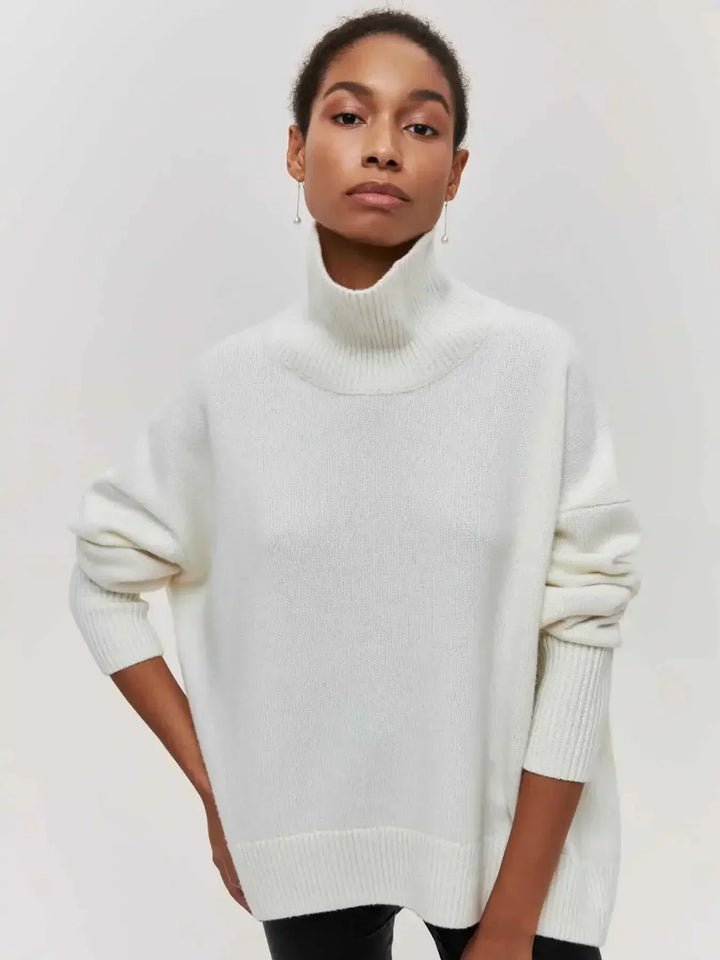 Cittra – Oversized gerippter Rollkragenpullover