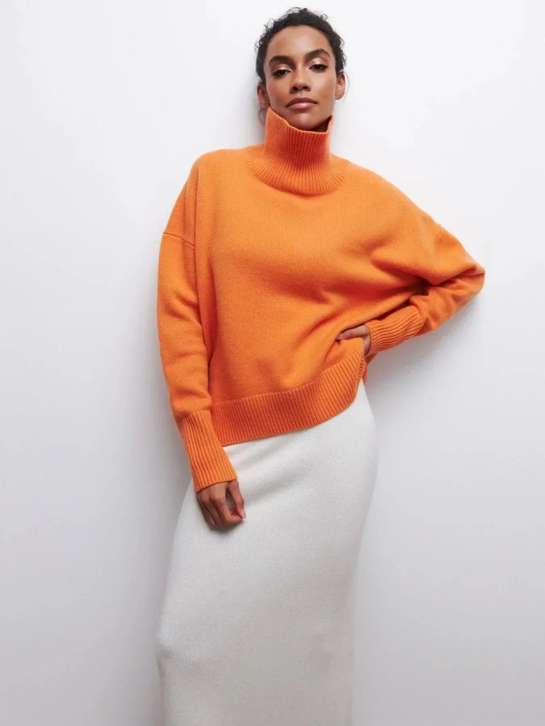 Cittra – Oversized gerippter Rollkragenpullover