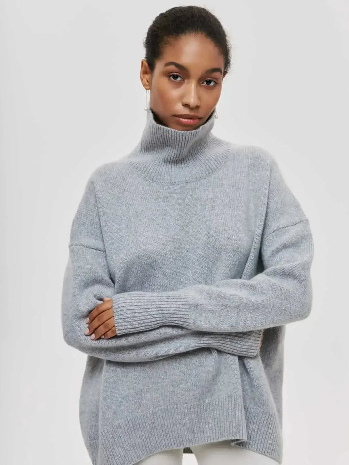Cittra – Oversized gerippter Rollkragenpullover