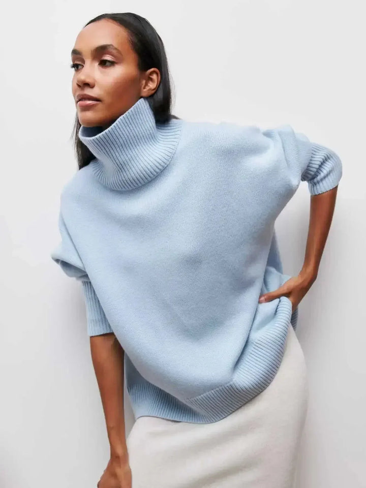 Cittra – Oversized gerippter Rollkragenpullover