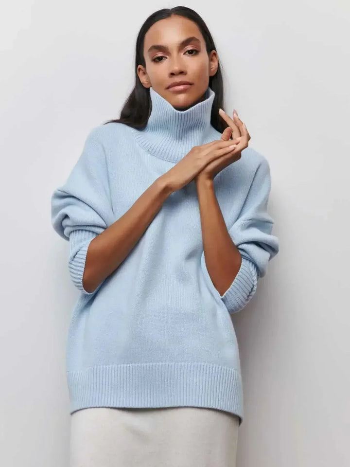Cittra – Oversized gerippter Rollkragenpullover