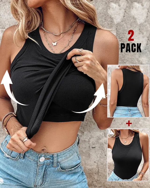 DASHA™ | Komfort eingearbeitetes BH-Tanktop (2er-Pack)