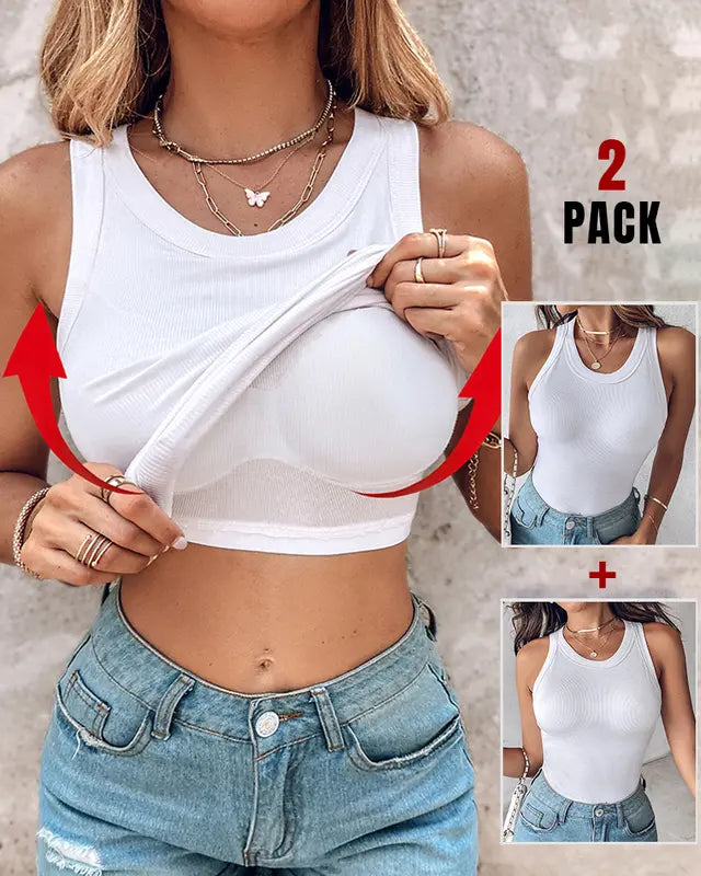 DASHA™ | Komfort eingearbeitetes BH-Tanktop (2er-Pack)