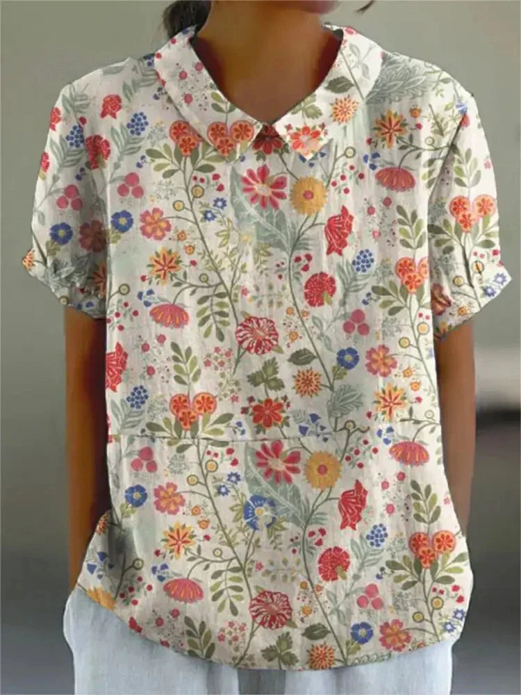 MARLENE™ | Damen Vintage Print Hemd
