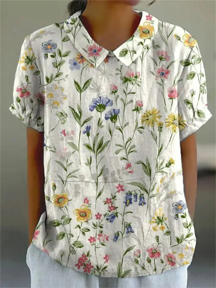 MARLENE™ | Damen Vintage Print Hemd