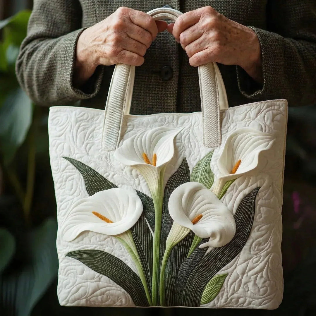 Handgemachte Tasche | Weiße Calla-Lilien