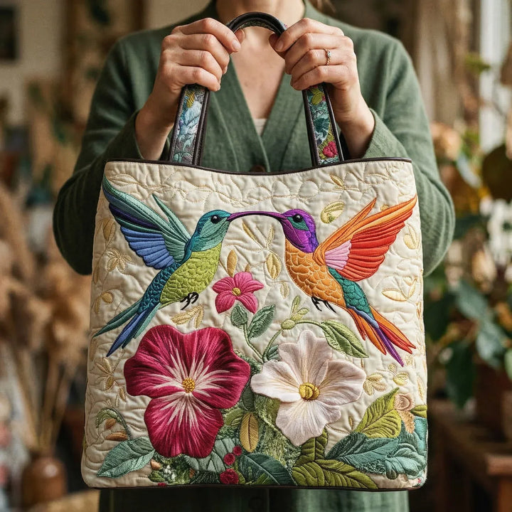 Handgemachte Tasche | Kolibri & Blumen