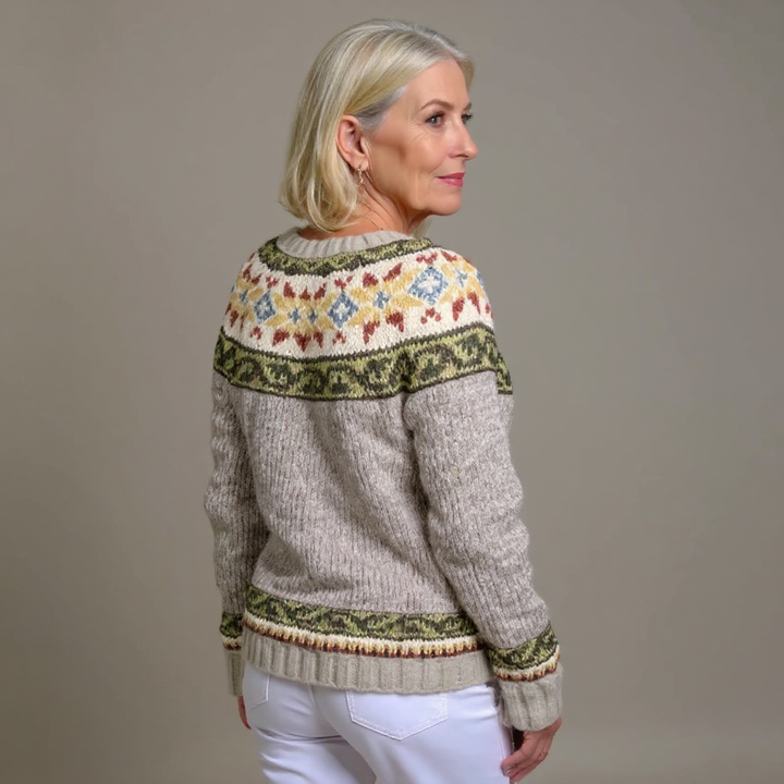Herbst | Vintage Isländische Strickjacke