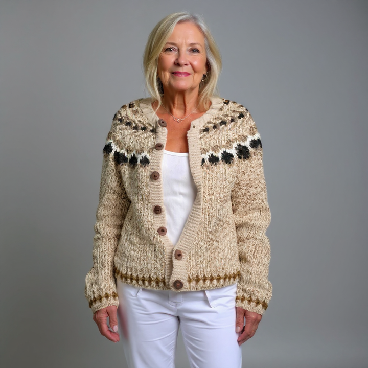 Aubree | Vintage isländische Strickjacke