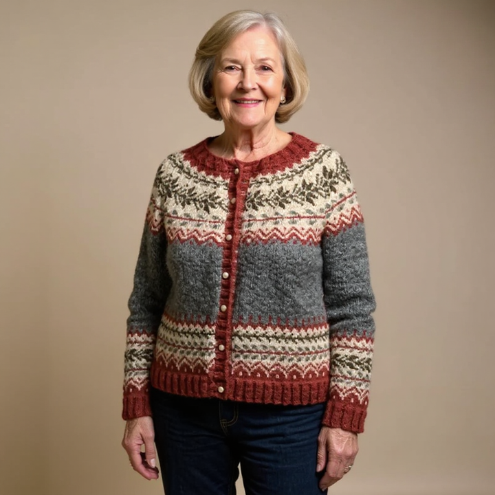 Atasha | Isländische Strickjacke im Vintage-Stil