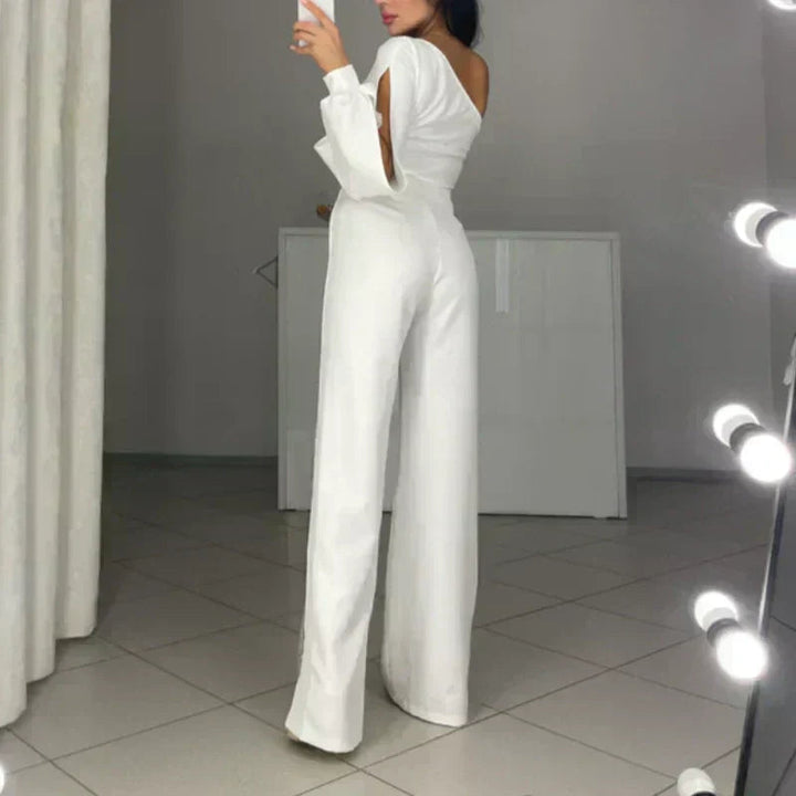 Ally™ One-Shoulder-Kurz-Overall mit ausgestellten Ärmeln | Stylischer Sommer-Overall