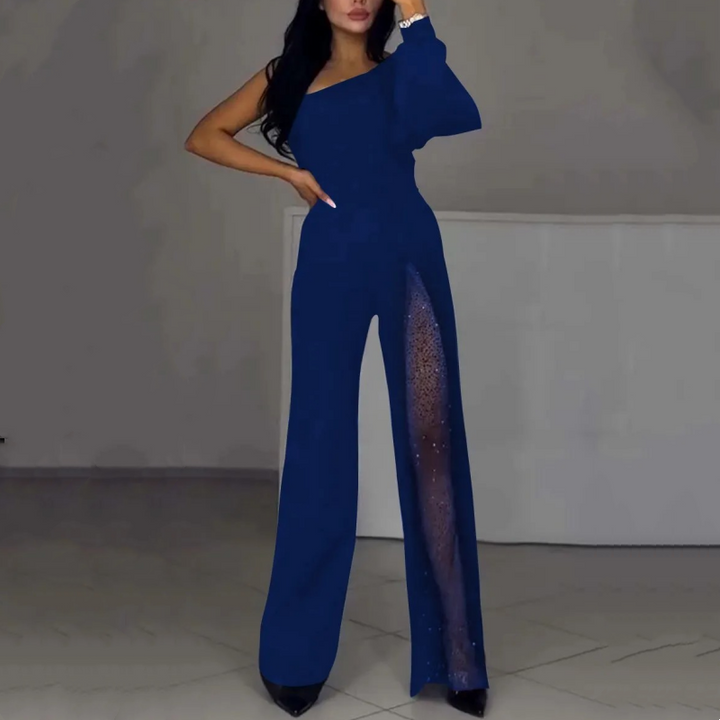 Ally™ One-Shoulder-Kurz-Overall mit ausgestellten Ärmeln | Stylischer Sommer-Overall